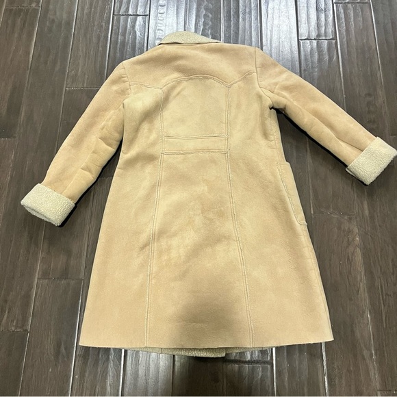 GAP long faux suede shearling lined coat - Picture 6 of 9